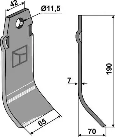 Klinge 190x65mm